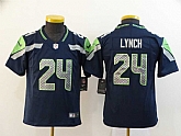 Youth Nike Seahawks 24 Marshawn Lynch Navy Vapor Untouchable Limited Jersey